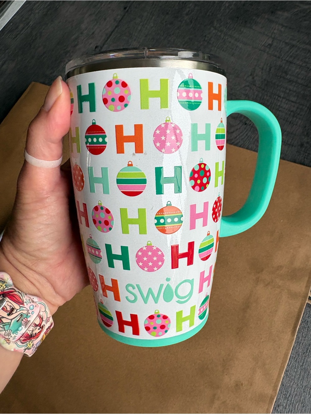 Swig Holiday 'HO HO' Insulated Travel Mug - Mint Handle never used!